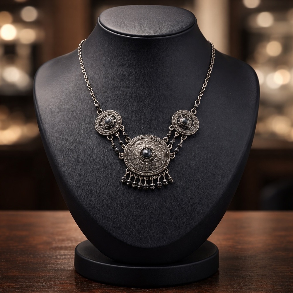 Vintage Handmade Black Jewelry Set